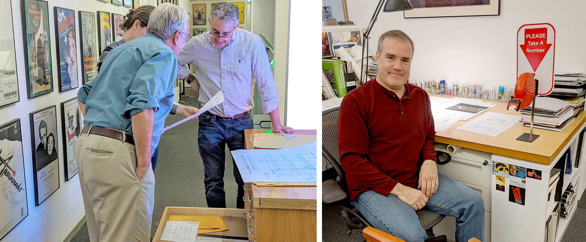 Pictured: FDA reviewing project drawings (left); Robert Campbell (right) Pictured: FDA reviewing project drawings (left); Robert Campbell (right)